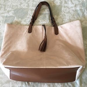 Pretty in Pink vegan suede tote bag/ purse